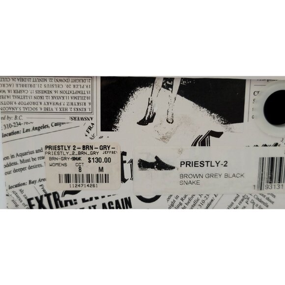 Jeffrey Campbell Priestly Cap Toe Loafers Python Print Leather Slip On Size 8 - Picture 8 of 8